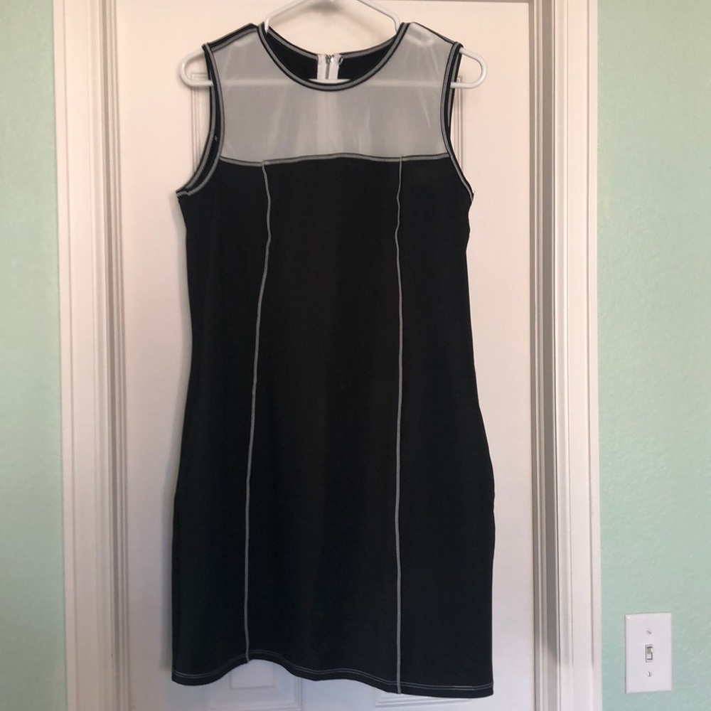 Never worn sexy sheer black and white dress